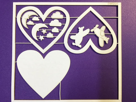 The Purple Magnolia chipboard PM024 Plane shaker heart