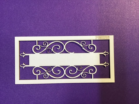 The Purple Magnolia chipboard PM026 Swirly banner solid