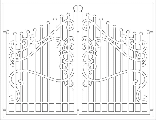 The Purple Magnolia chipboard PM027 Cast iron gate