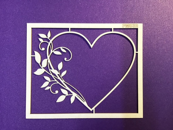The Purple Magnolia chipboard PM032 Swirls on heart