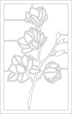 The Purple Magnolia chipboard - Magnolia branch PM042