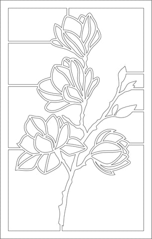 The Purple Magnolia chipboard - Magnolia branch PM042