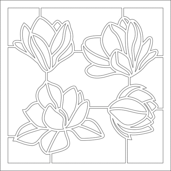 The Purple Magnolia chipboard - Magnolia blooms 3