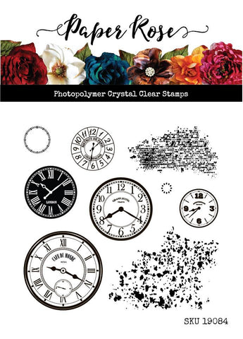 Paper Rose clock stamp set