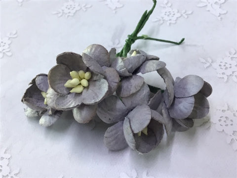 Flowers Cherry blossoms, grey - 5 pack - The Purple Magnolia