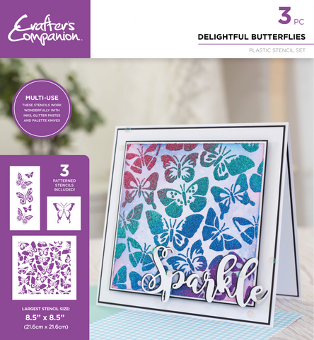 Crafters Companion multi stencils - Delightful butterflies