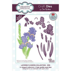 Creative Expressions Sue Wilson Sue Wilson Craft Die Layered Flowers Collection Iris (CED25053)