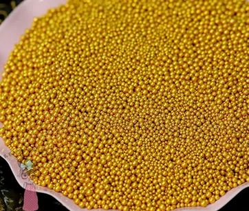 Dress My Craft Flower pearls golden yellow 30g - small pearls