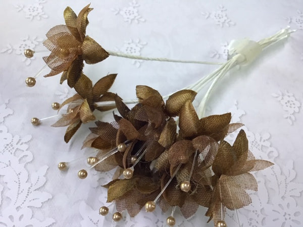 Flowers Baby breath fabric brown - 10 per pack The Purple Magnolia