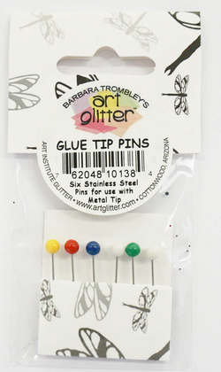 Stainless steel pins for Art Glitter dries clear glue - Pack of 6